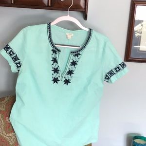 J Crew Embroidered Top